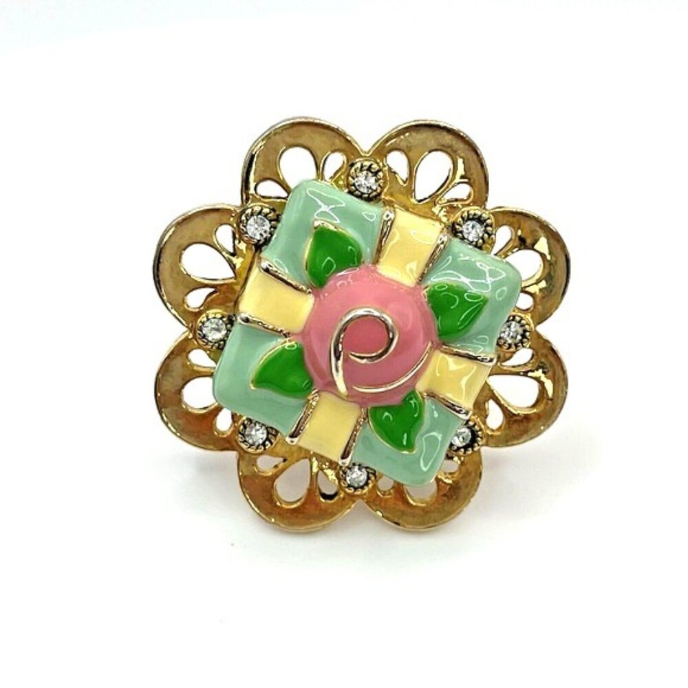 🎂✨ RARE Vintage Betsey Johnson Tea Party Cake Ring – Statement Glam! ✨🎂 - Picture 5 of 9
